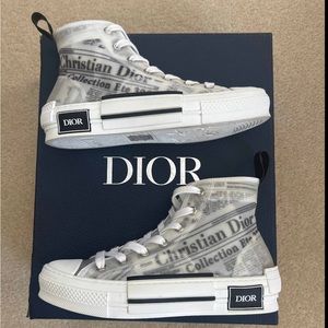 Dior B23 Oblique High Top Sneakers “Newsprint”